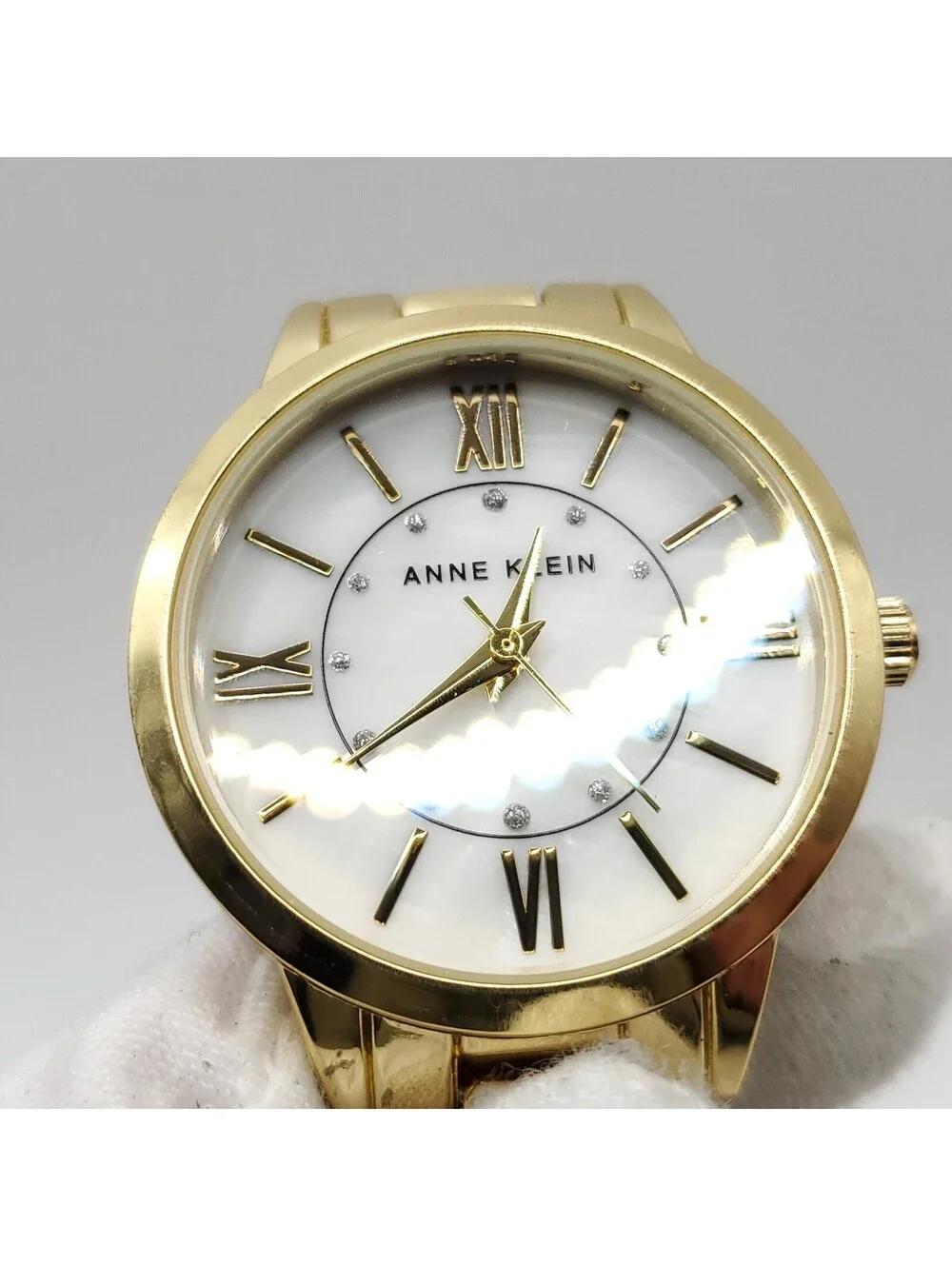 Anne Klein Watch Womens New Battery Gold Tone 32mm